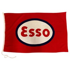 Rare Esso Linen Flag, Rotterdam Netherlands, 1960/70 Petronalia, Petrol, Ships