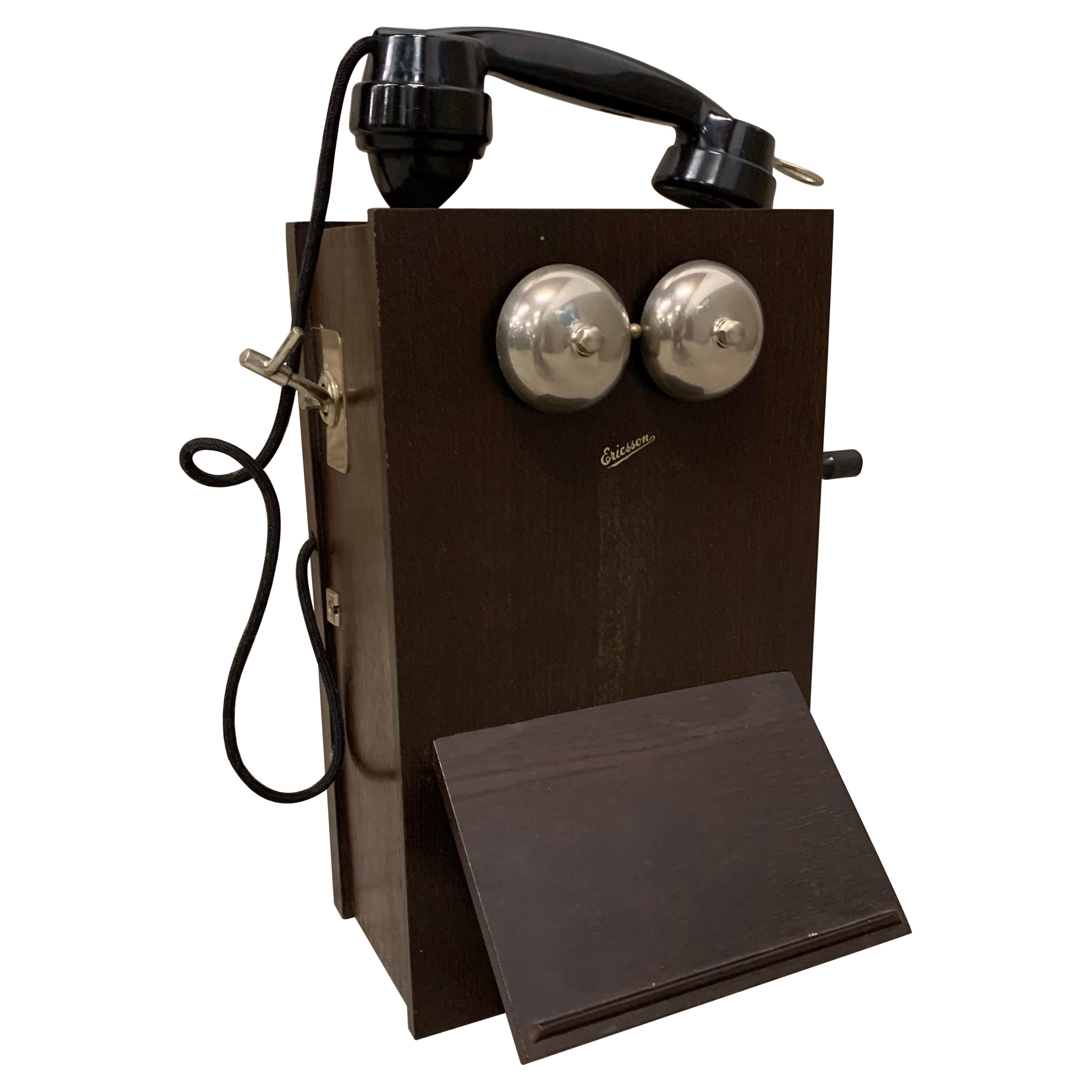 Ericsson Wall Phone from 1937, Full Oak at 1stDibs