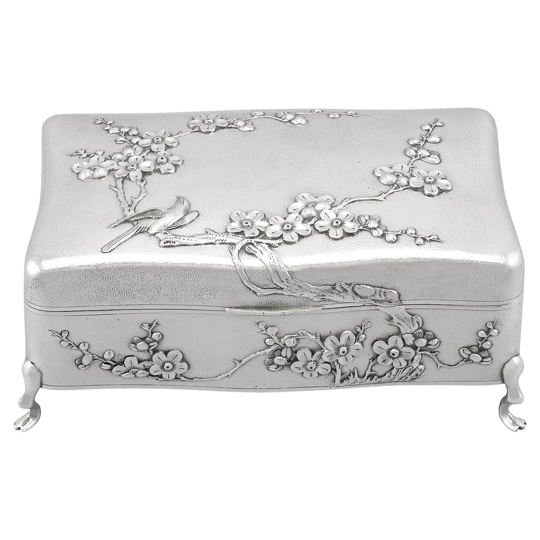 Antique Chinese Export Silver Jewellery Box, circa 1895