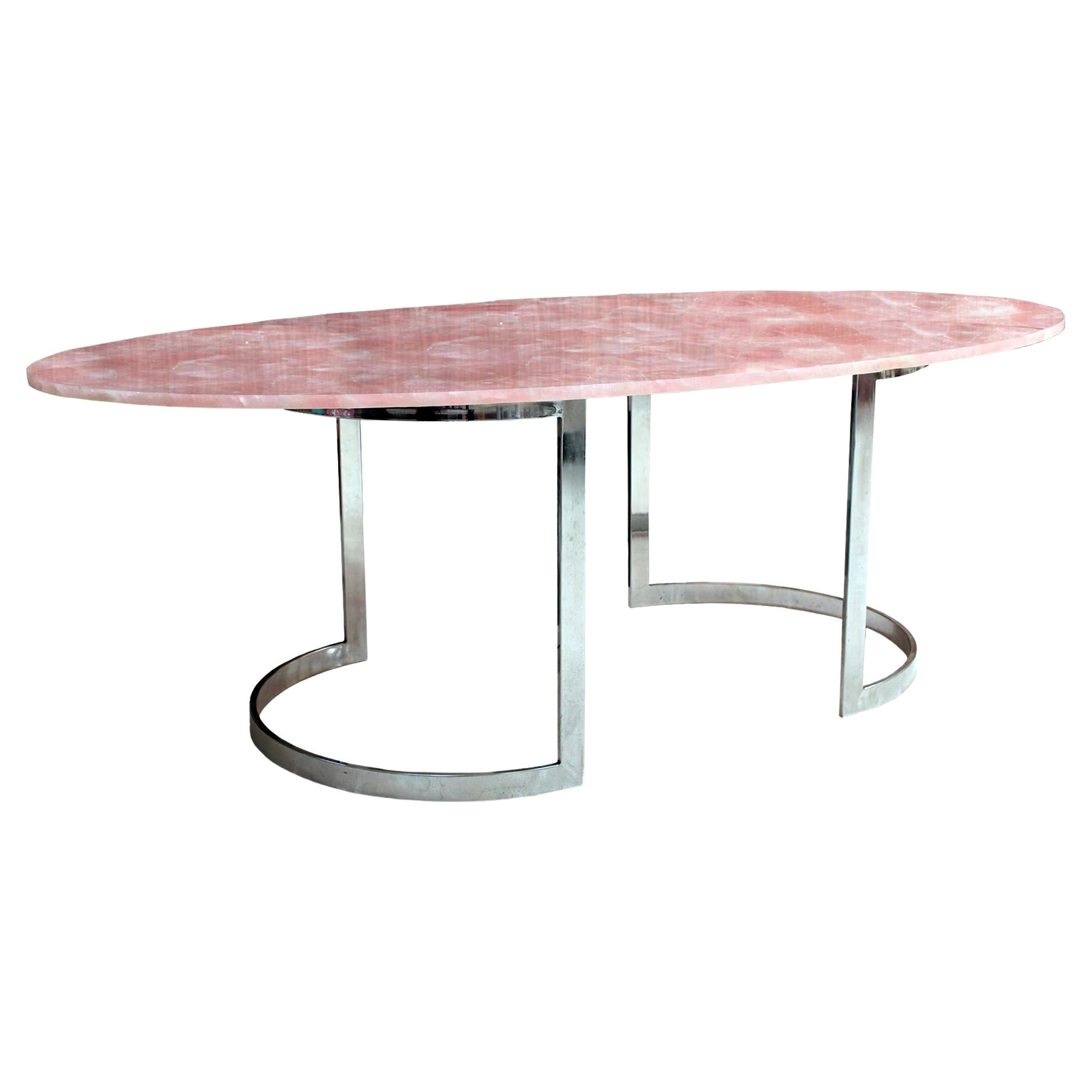 Table de salle à manger contemporaine en quartz rose Design/One par I.A. Studio en vente
