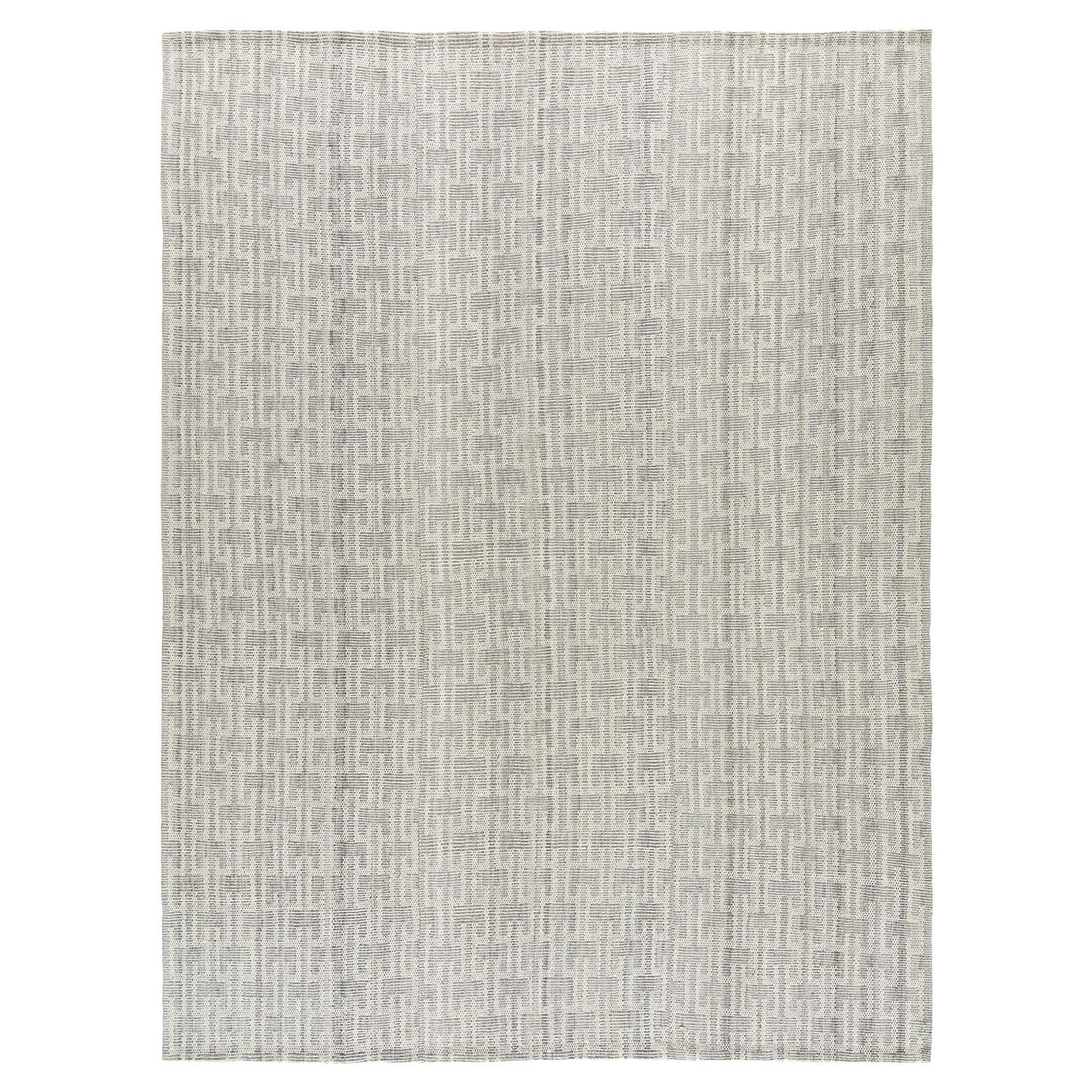 Tapis à motif Mykonos à tissage plat de style moderne du milieu du siècle dernier et minimaliste