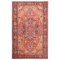 Large Antique Persian Heriz Area Rug. Size: 11 ft 9 in x 18 ft 6 in