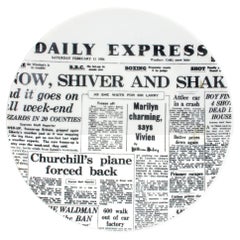 Piatto da giornale in porcellana di Piero Fornasetti, Daily Express