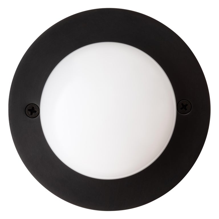 For Sale: Gray (Blackened Brass) Pillow Flush Mount Blown Glass LED Flush Mount for Wall or Ceiling 'baby'