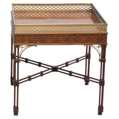 Theodore Alexander Brass Mounted Mahogany End Table
