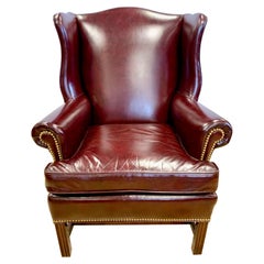 Used Hancock & Moore Leather Nailhead Wingback Chair