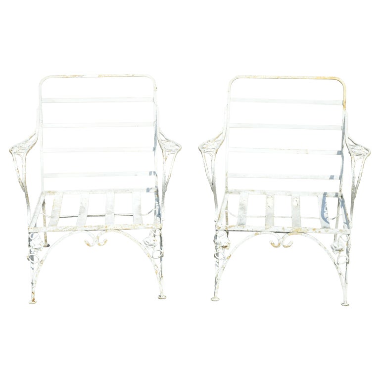 Vintage Woodard Chantilly Rose Wrought Iron Garden Patio Lounge Chair