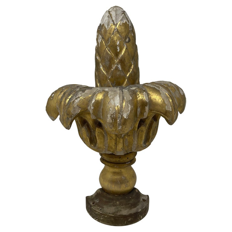 Antique Gold Leaf Finial For Sale at 1stDibs