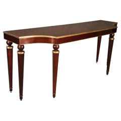 Barbara Barry for Baker Art Deco Style Solid Mahogany Gilded Console Sofa Table