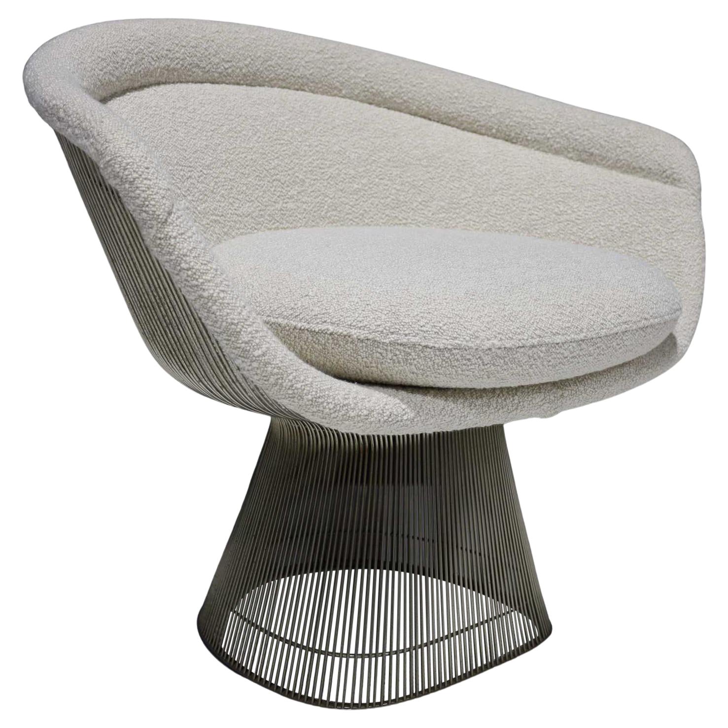 Warren Platner for Knoll Lounge Chair in Off-White Boucle