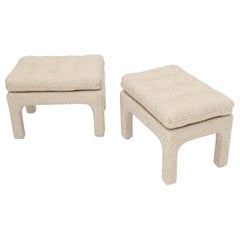 Pair of Custom Upholstered Tufted Benches in Style of Billy Baldwin
