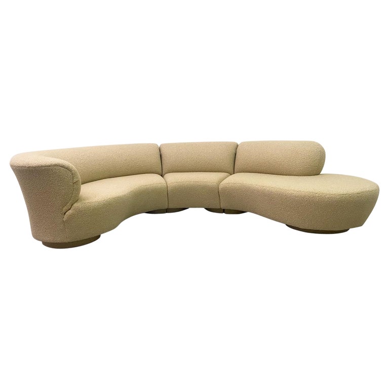 Vladimir Kagan Style Serpentine Sectional Sofa For Sale
