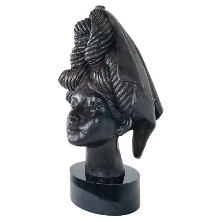 African Queen Bronze Bust