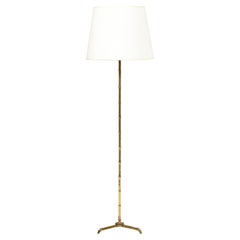 Cast Brass Faux Bamboo Floor Lamp, France, 1960's