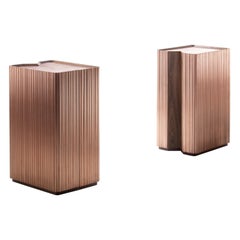 DeCastelli Barista Mobile Bar Cabinet in Brushed Copper by Adriano Design