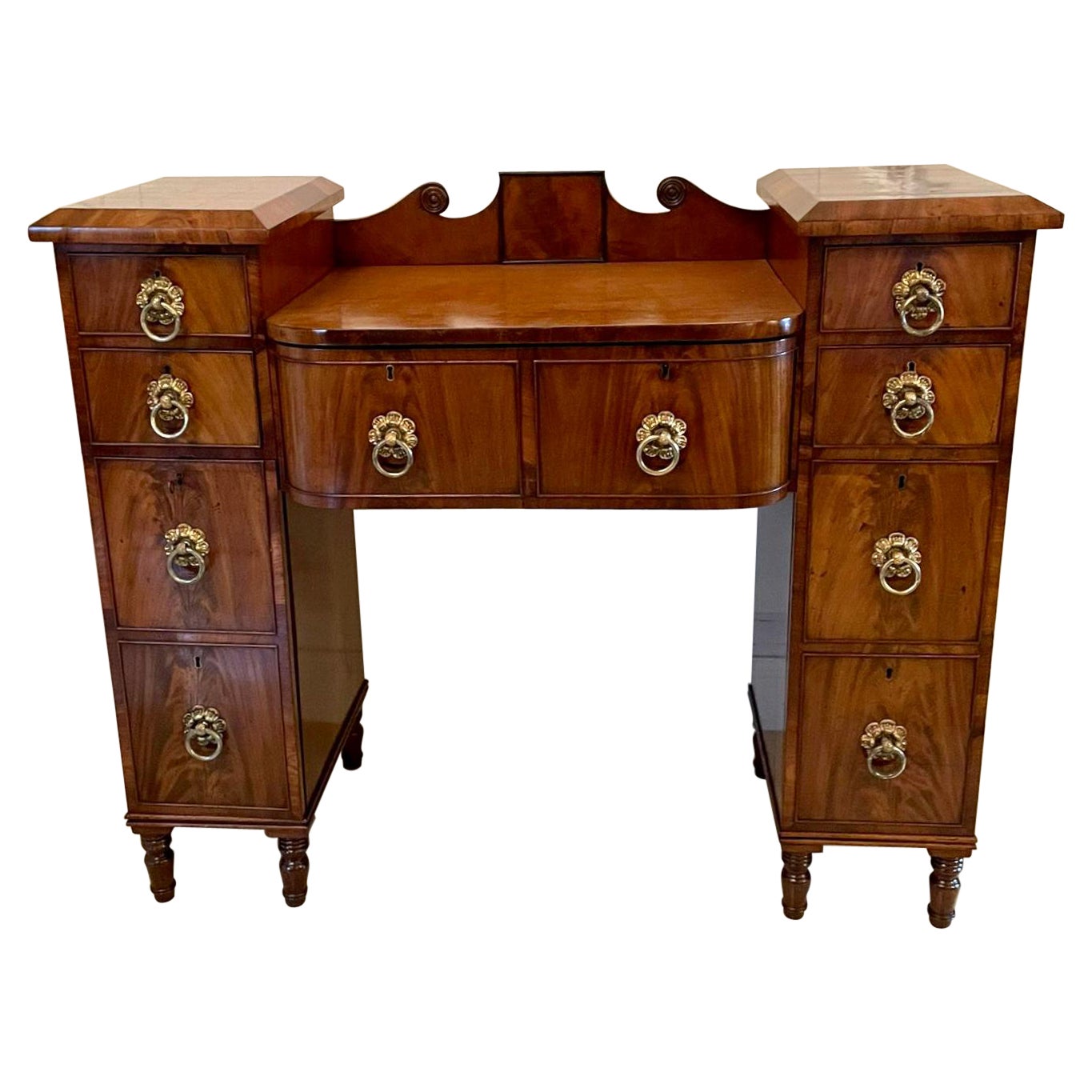 Rare Antique Regency Quality Mahogany Secretaire Sideboard For Sale