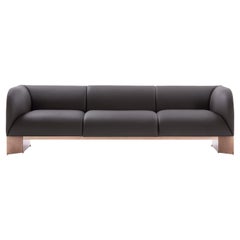 DeCastelli Caravan 3-Seat Sofa in Brushed Copper & Leather Seat by Emilio Nanni