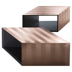 Mesa baja modular DeCastelli Alpha de cobre natural by Martinelli Venezia