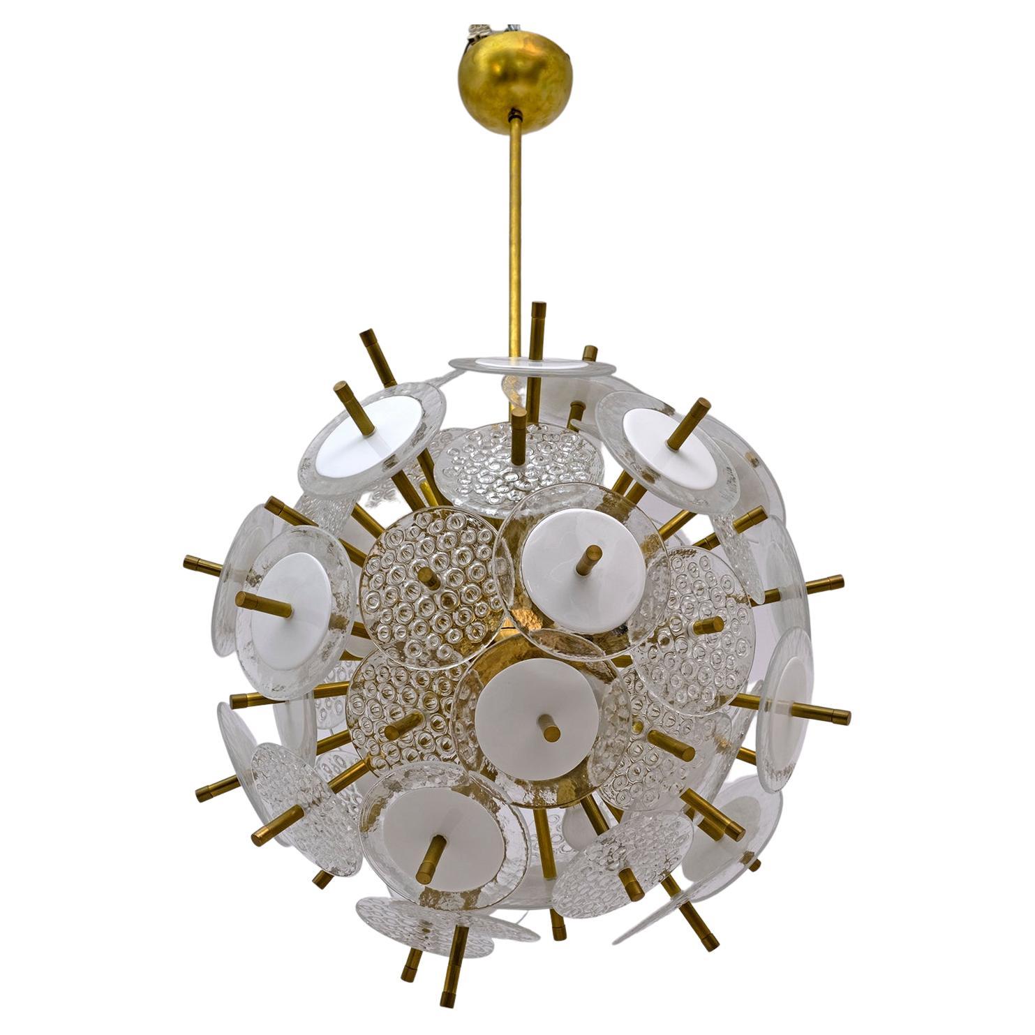 Vistosi Style Murano Glass Discs Sputnik Chandelier