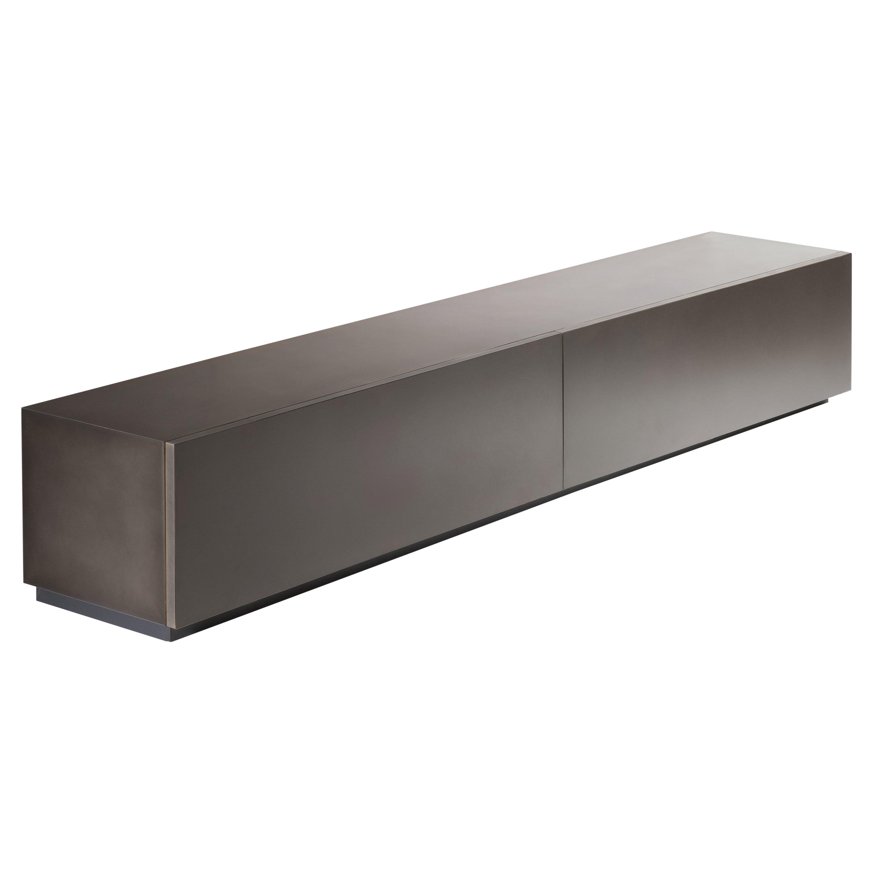 DeCastelli Large Tako Cabinet in DeLabré B E5 Stainless Steel by Filippo Pisan For Sale