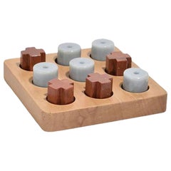 Hand-Carved Tic-Tac-Toe Set in Stone