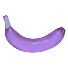Casted Glass Banana in Crystal, Lilac