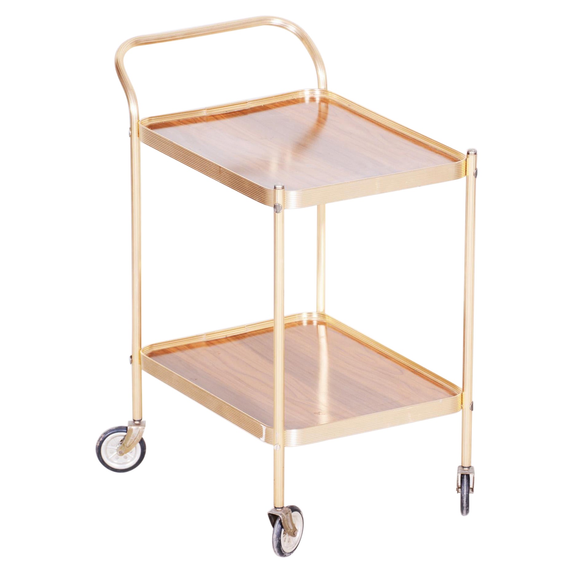 20th Century French Art Deco Trolley, Made Out of Brass Original Condition 1950s For Sale