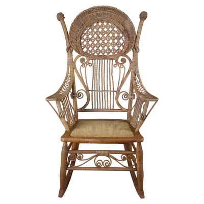 Restored Rare Snake Arm Rattan Rocking Child Chair For Sale at 1stDibs ...