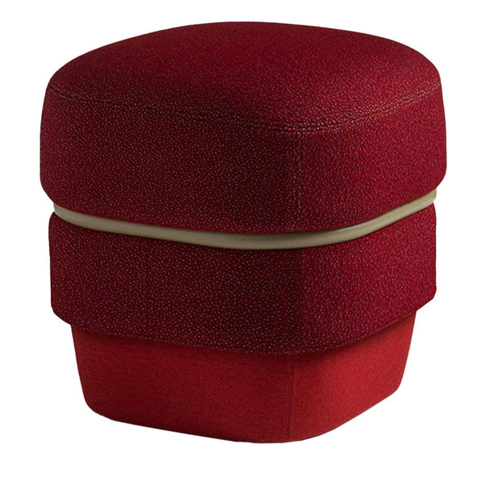 Kidman Red Pouf For Sale at 1stDibs