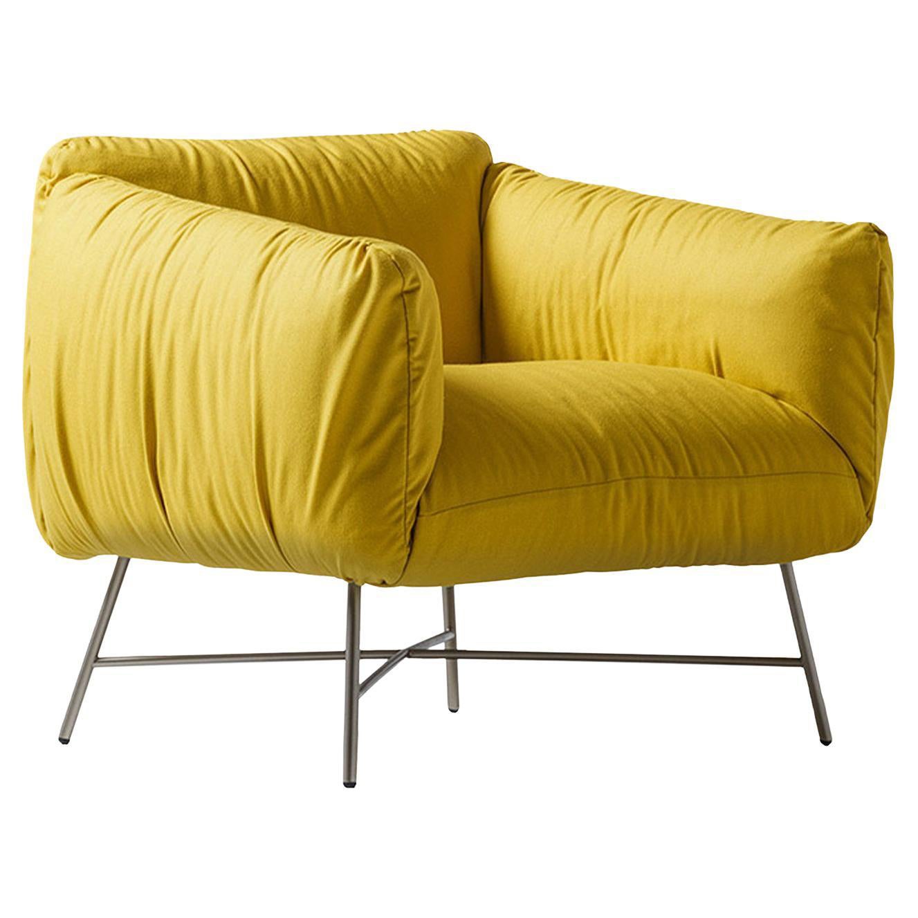 Jolie Yellow Armchair by Angeletti Ruzza For Sale