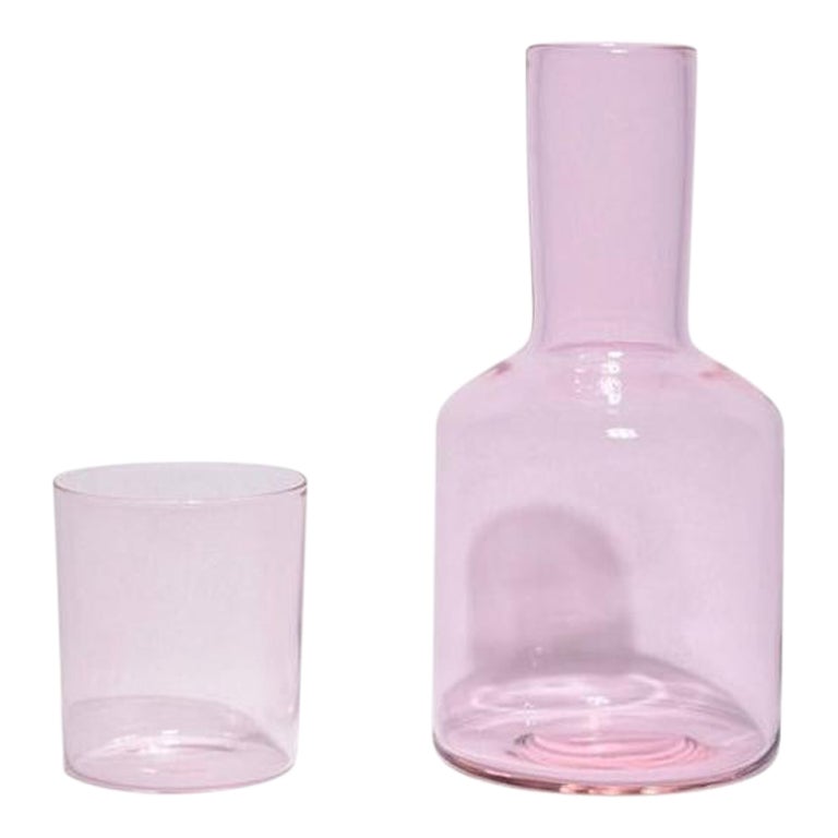 Pink Bedside Carafe Set For Sale at 1stDibs pink carafe, pink glass