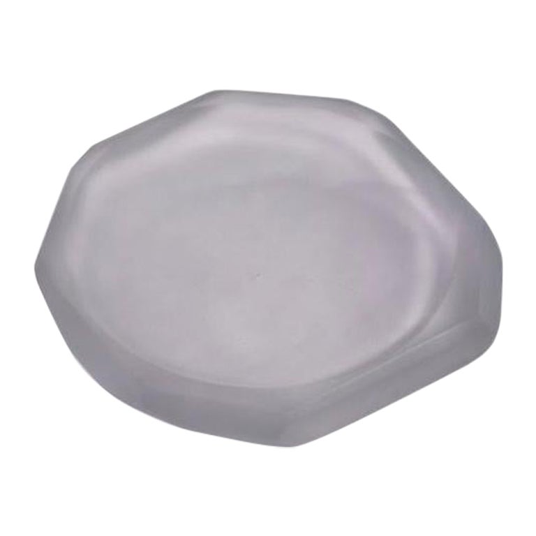 Faceted Handmade Glass Dish in Lavender