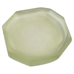 Faceted Handmade Glass Dish in Pine