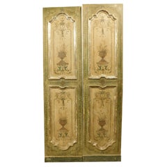 N.4 Lacquered Double Doors, Silvered and Painted, 18th Century Italy