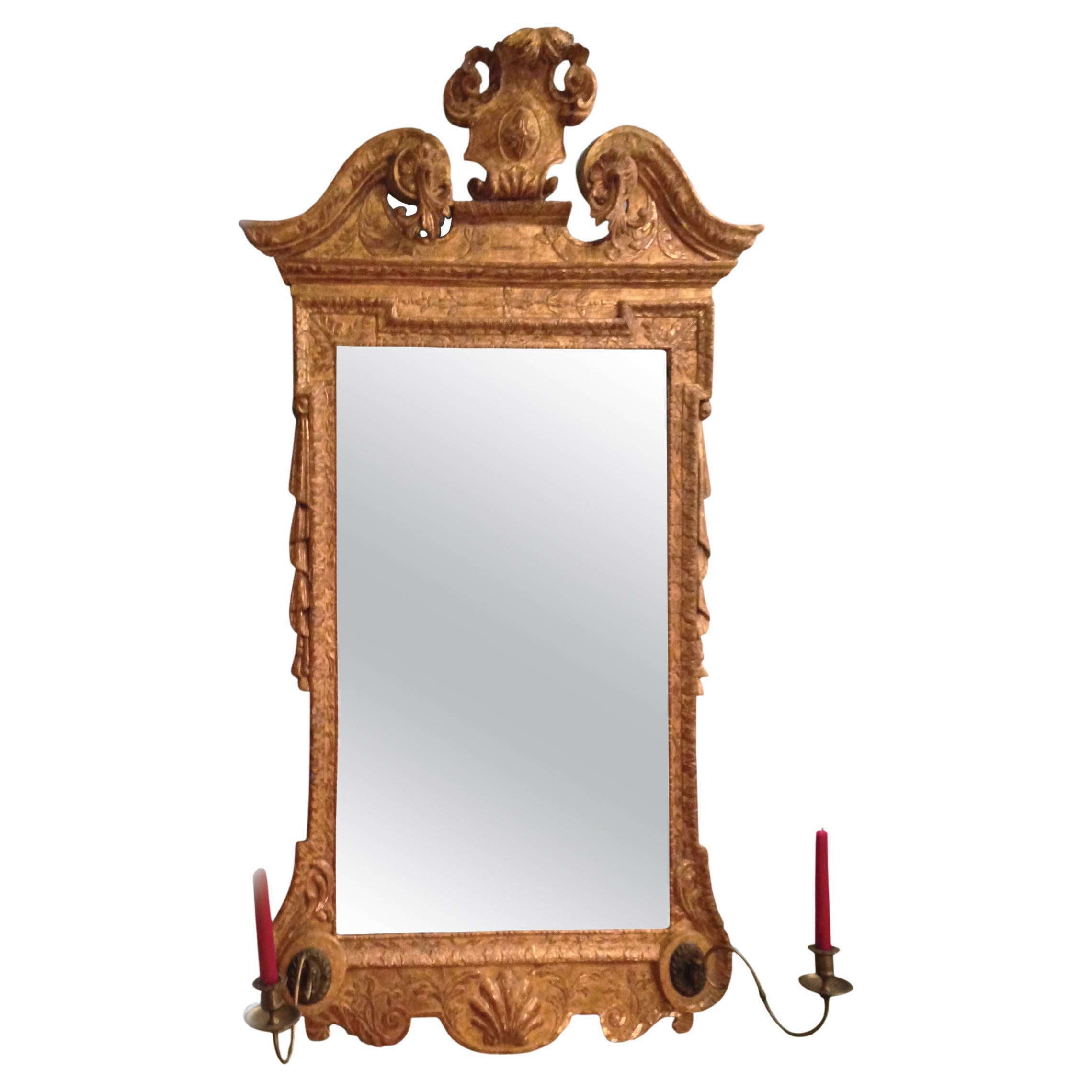 Early 18th Century George II Period Gilt Gesso Mirror