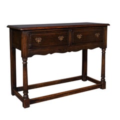Antique Dresser Base, English, Oak, Side, Hall, Table, Late Georgian, Circa 1800