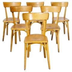 Vintage 1950's French Made Luterma Bentwood Dining Chairs, Set of Six 'Model OB'