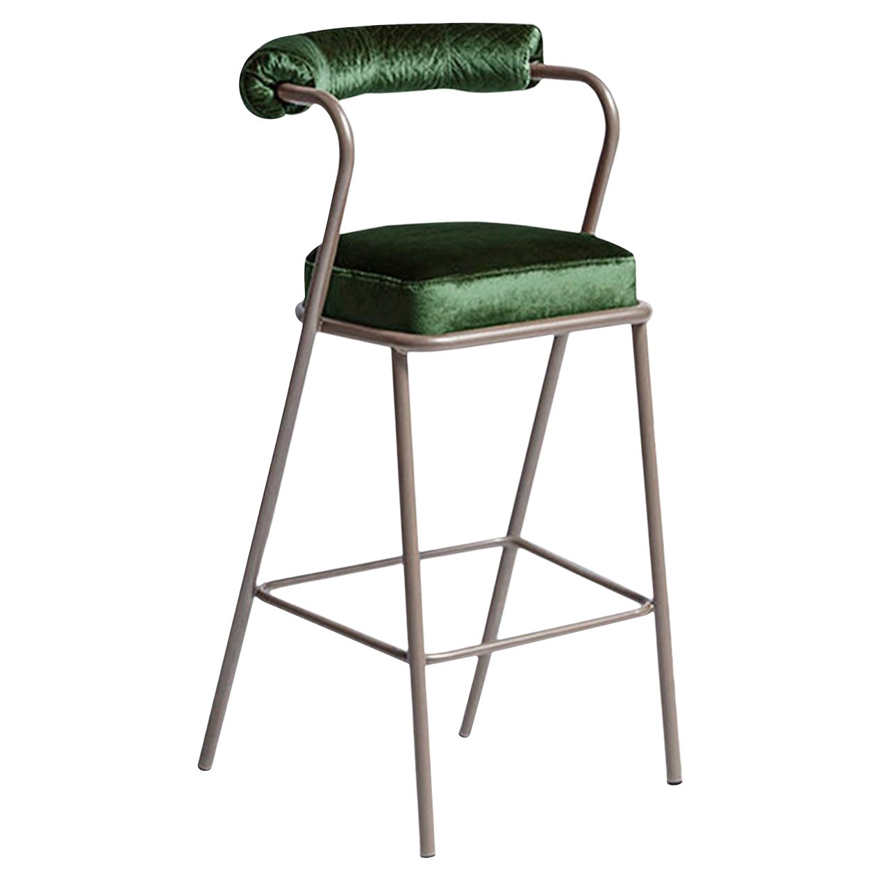 Baba Green Bar Stool by Serena Confalonieri