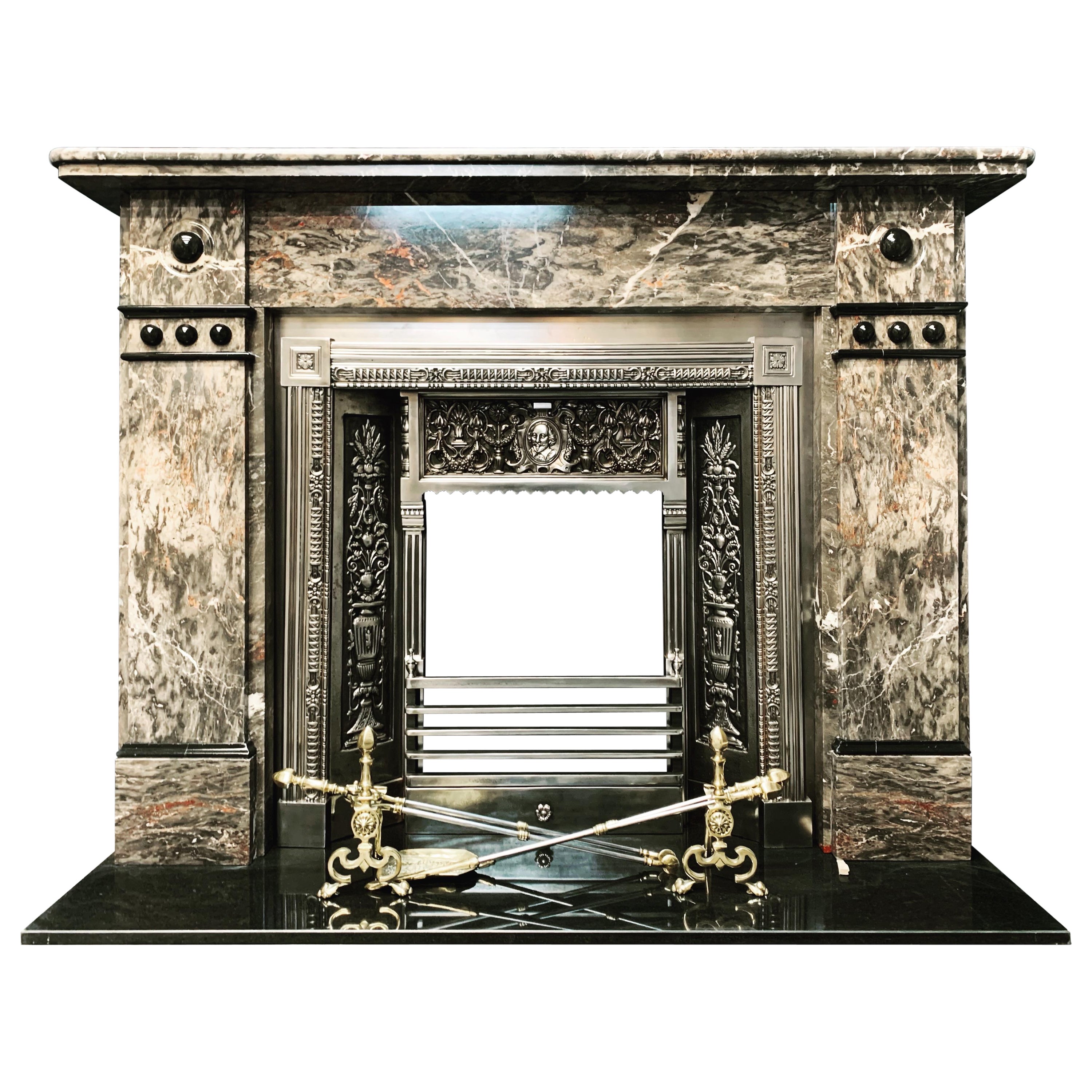 Large Victorian Ashburton Marble Fireplace Surround