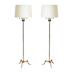 Pair of Brass Maison Jansen Floor Lamps