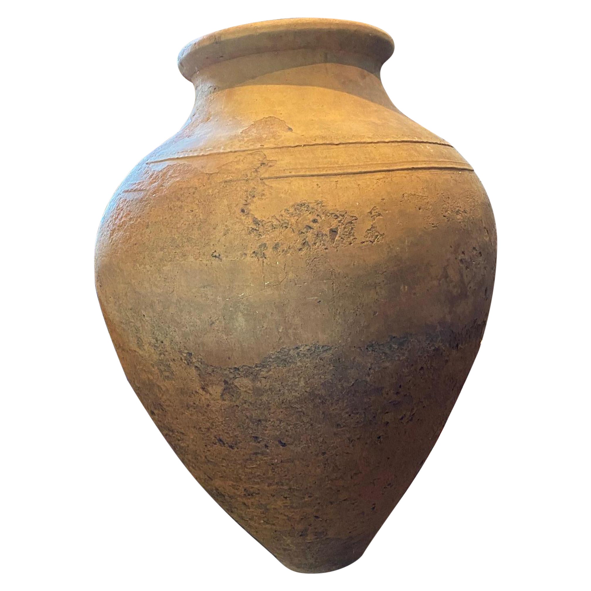 Large Scale Greek Terracotta Water Urn Jar For Sale