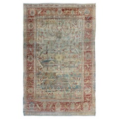Tappeto turco vintage Oushak con disegno all over su sfondo variegato