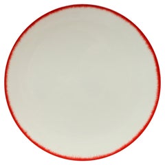 Ann Demeulemeester for Serax Dé Dinner Plate / Charger in Off White / Red Rim