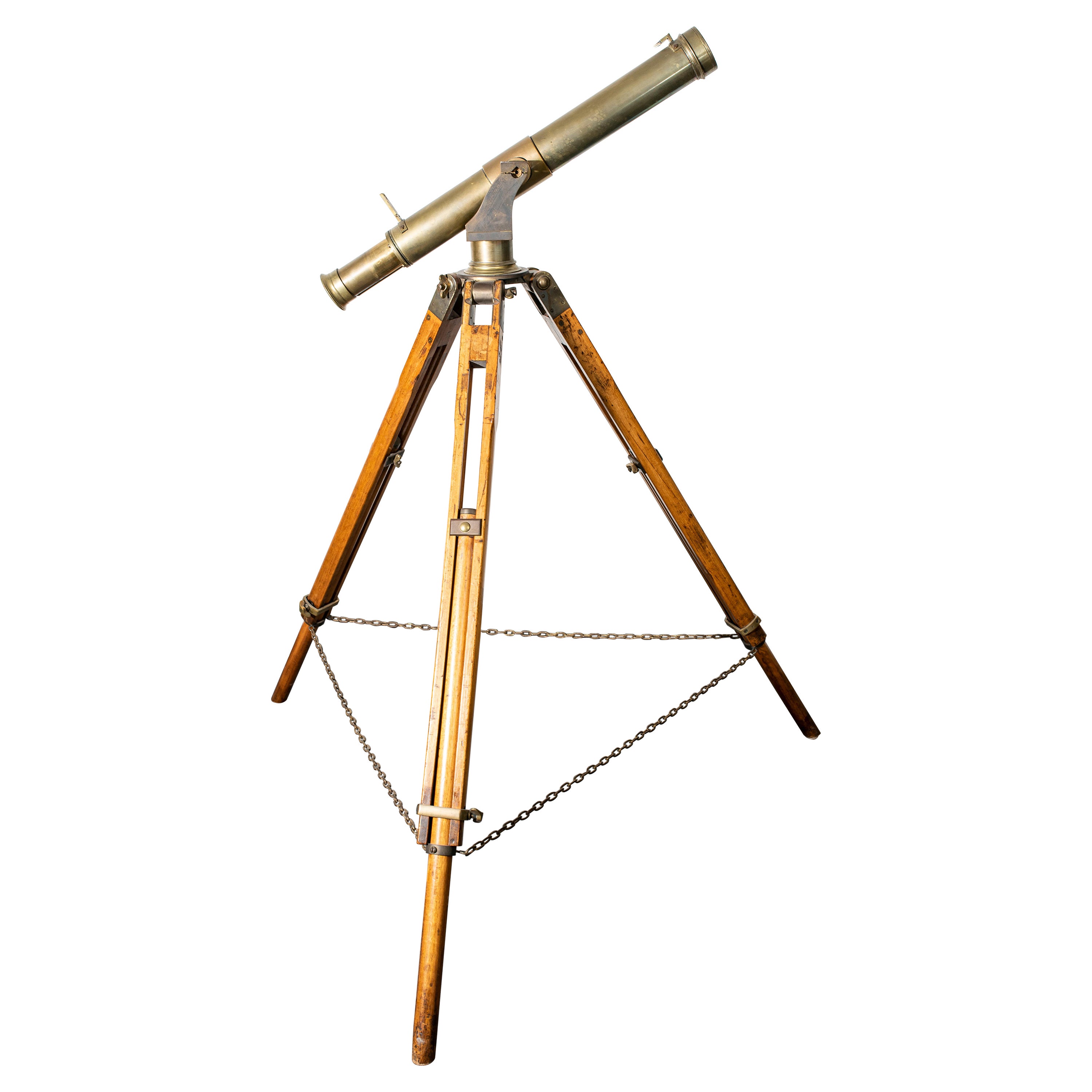 Antique Brass Telescope on Adjustable Tripod Base