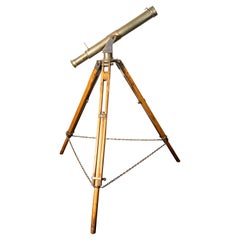Antique Brass Telescope on Adjustable Tripod Base