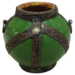 Miniature Vintage Moroccan Green Vase