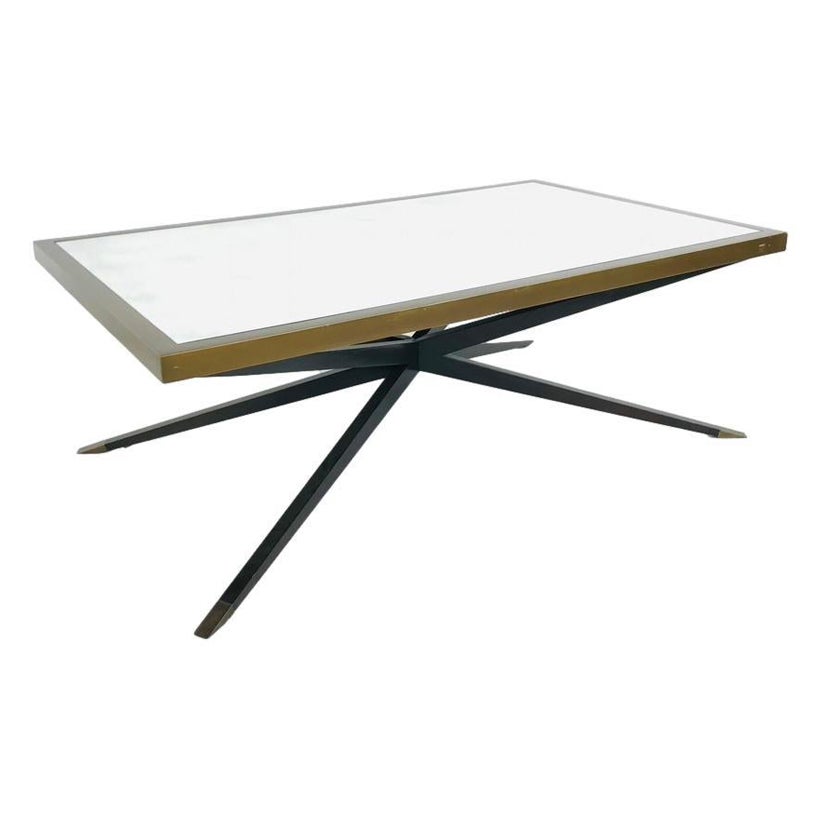 Mirror Top Coffee Table with Starburst Base at 1stDibs