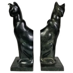 Art Deco Cast Iron Siamese Cat Bookends