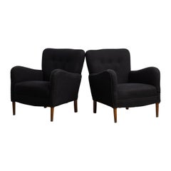 Pair of Mogens Lassen Style Danish 1940s Lounge or Club Chairs