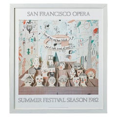 Vintage David Hockney Exhibition Poster from The San Francisco Opera, USA 1982